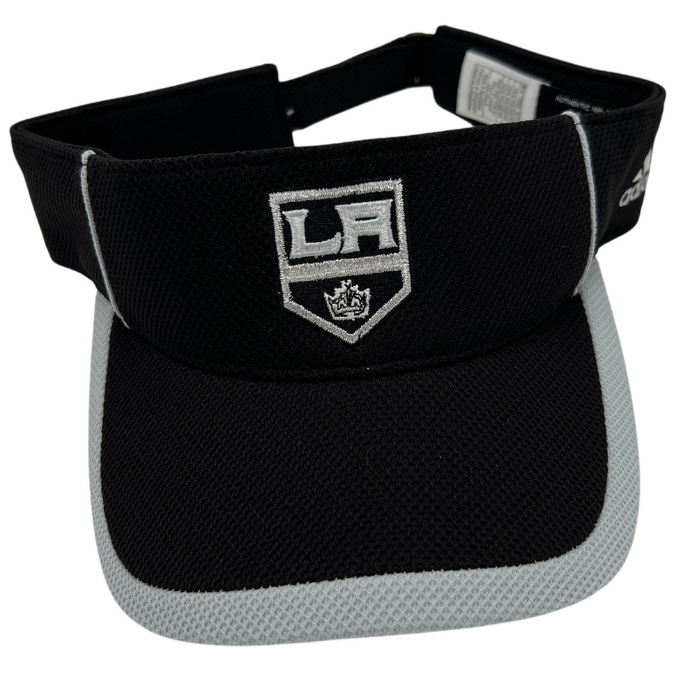 Adidas LA Kings NHL Visor Hat Black Grey Adjustable Mesh Authentic Headwear OSFA